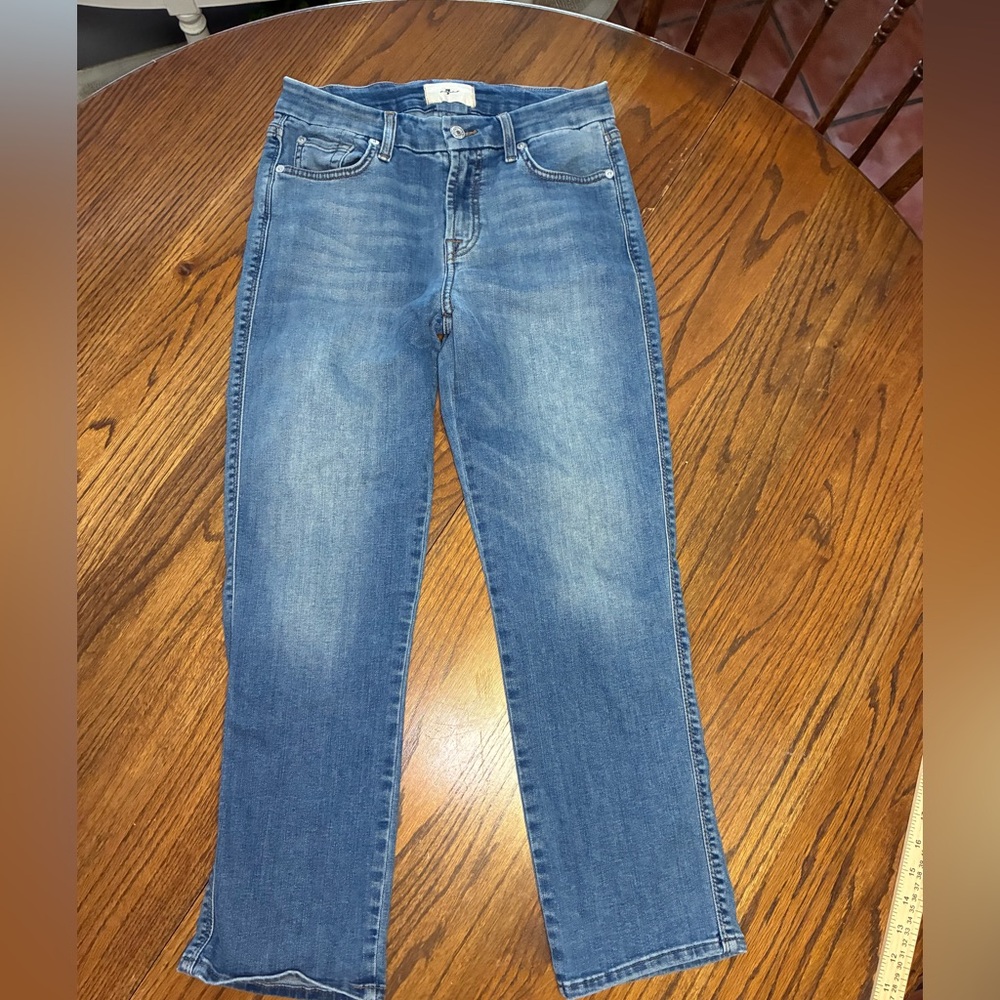 7 For All Mankind Kimmie Straight Crop Blue‎ Jeans 7U104C18 Size 29